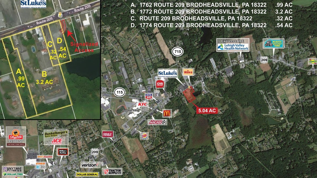 1762 - 1774 Route 209, Brodheadsville, Pennsylvania 18322, ,Land,For Sale,1762 - 1774 Route 209,1011