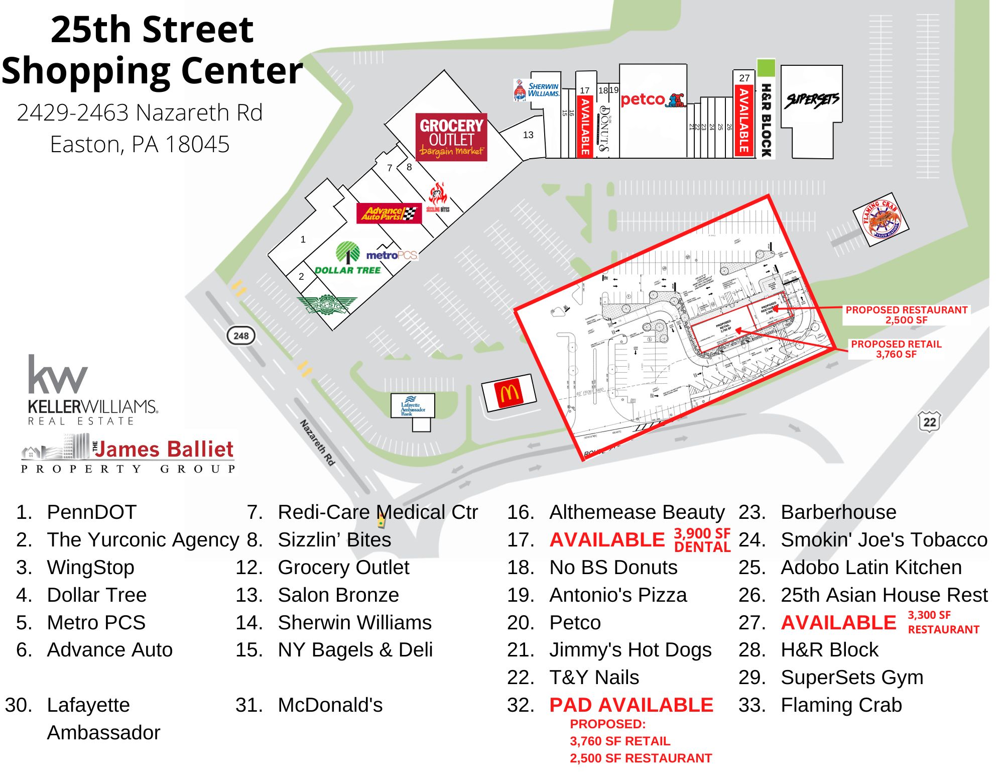 2429 - 2463 Nazareth Rd, Easton, Pennsylvania 18042, ,Retail,For Lease,2429 - 2463 Nazareth Rd,1029