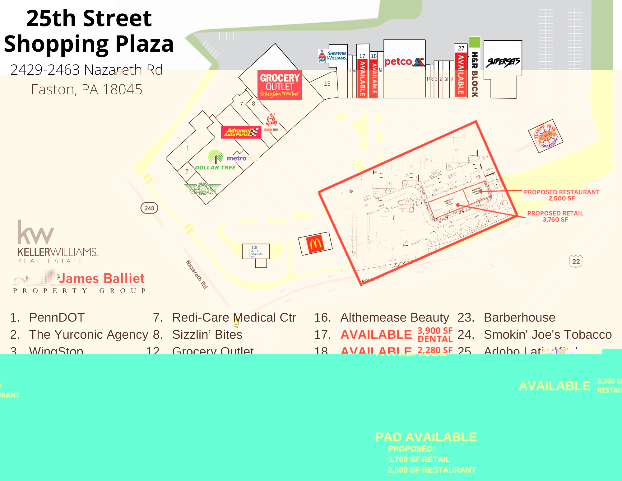 2429 - 2463 Nazareth Rd, Easton, Pennsylvania 18042, ,Retail,For Lease,2429 - 2463 Nazareth Rd,1029