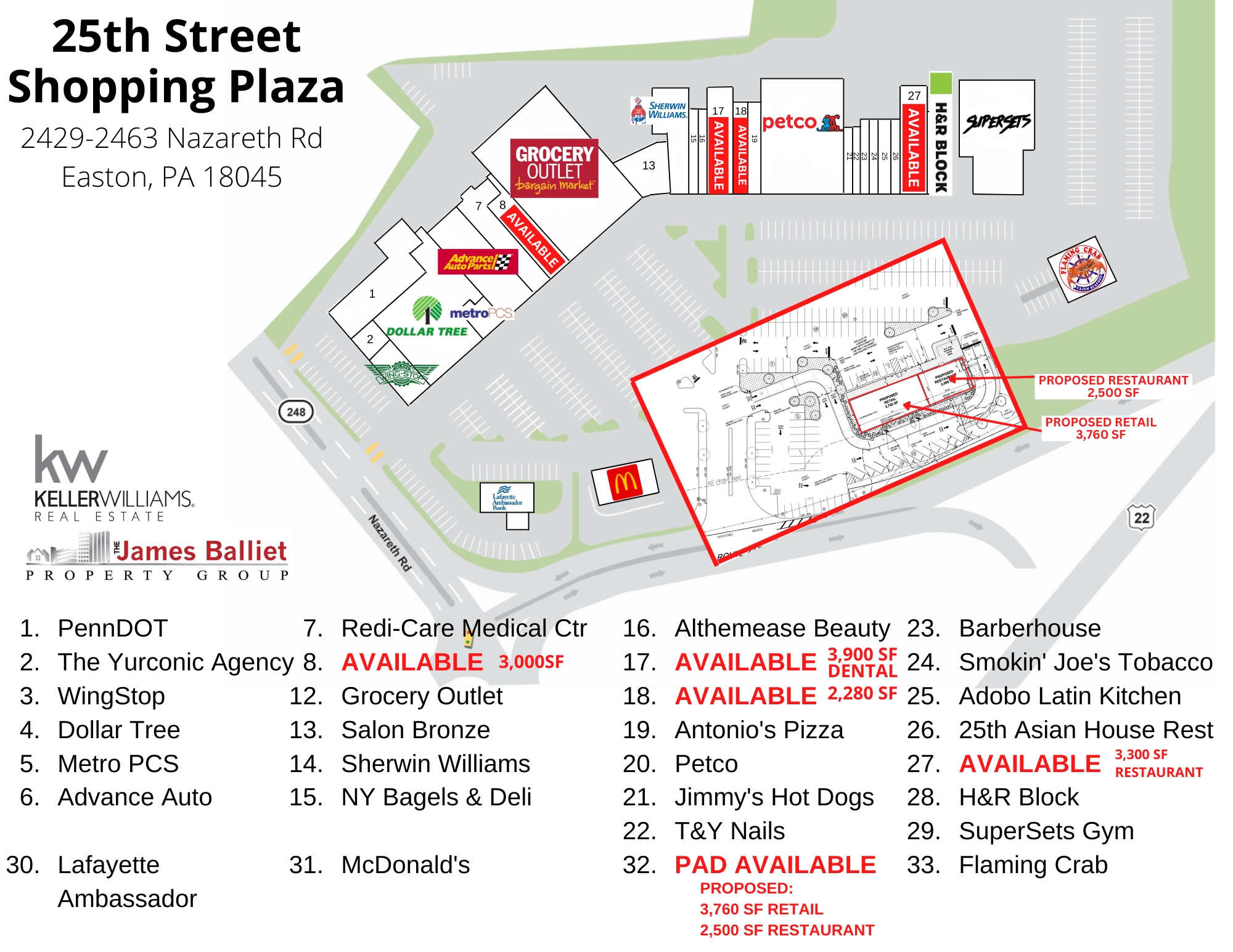 2429 - 2463 Nazareth Rd, Easton, Pennsylvania 18042, ,Retail,For Lease,2429 - 2463 Nazareth Rd,1029